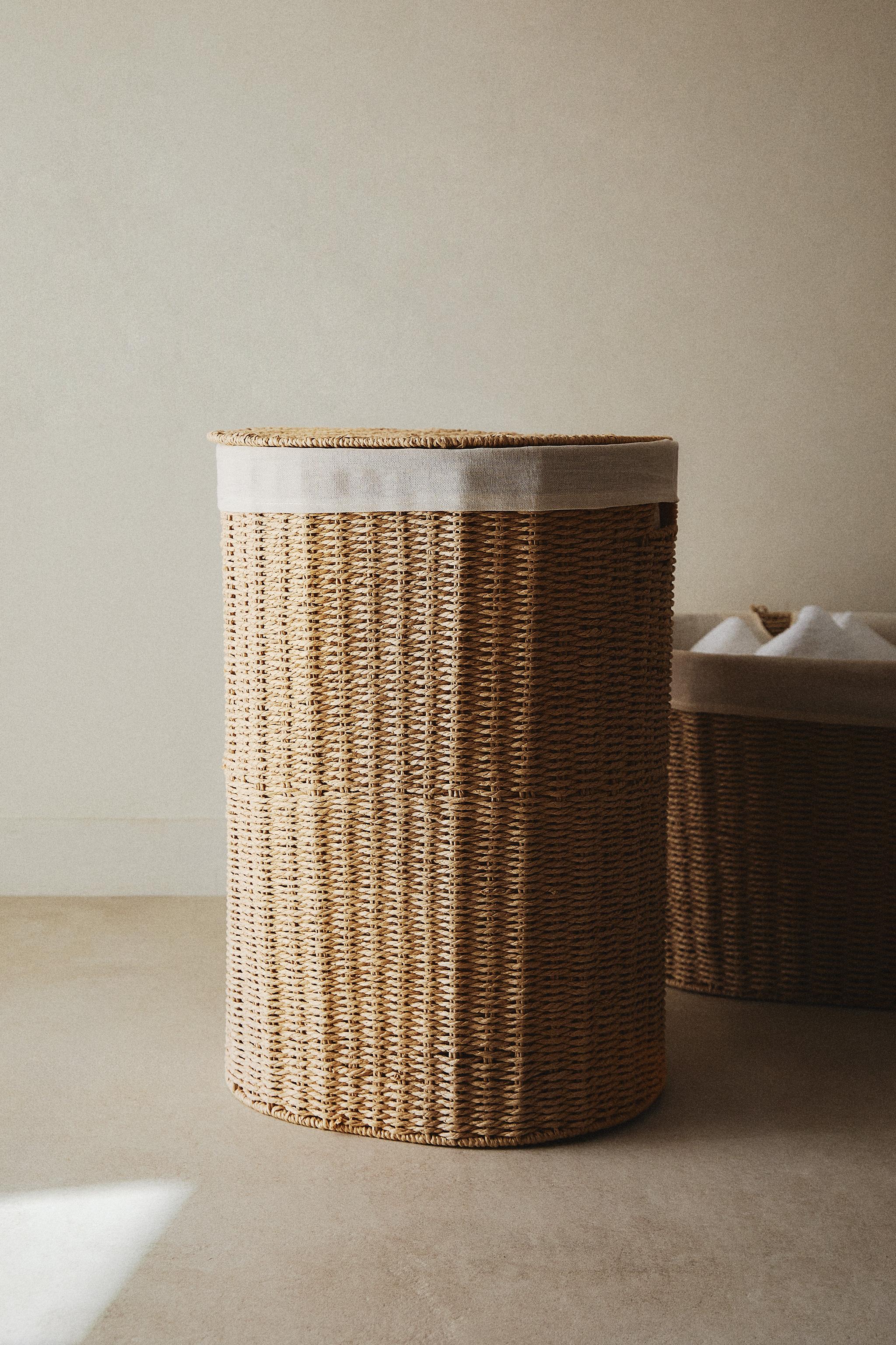 FABRIC-LINED LAUNDRY HAMPER